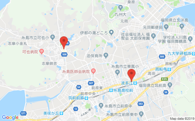 糸島の保険相談窓口のマップ